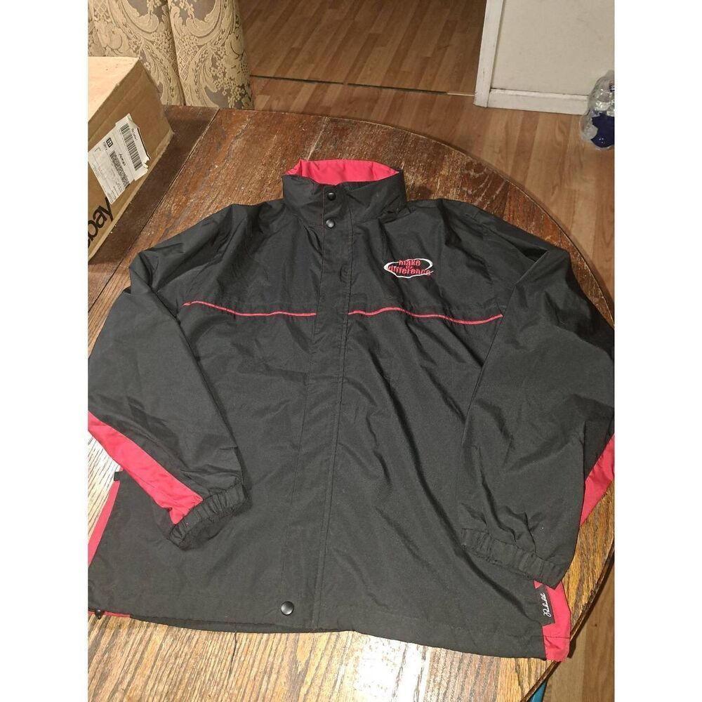 Large Dunbrooke Make the Difference Red Black Packable Full Zip Hooded Jacket